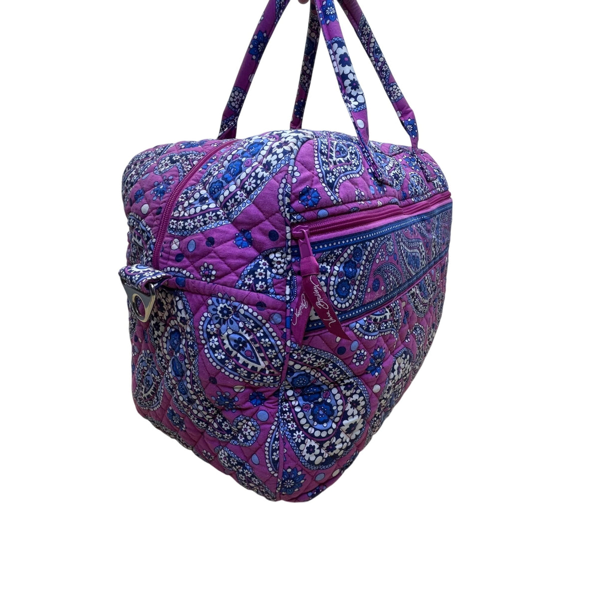 Vera Bradley Women’s Pink Quilted Paisley Print Shoulder & Handheld Duffle Bag