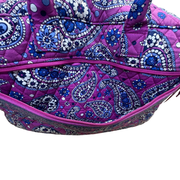 Vera Bradley Women’s Pink Quilted Paisley Print Shoulder & Handheld Duffle Bag