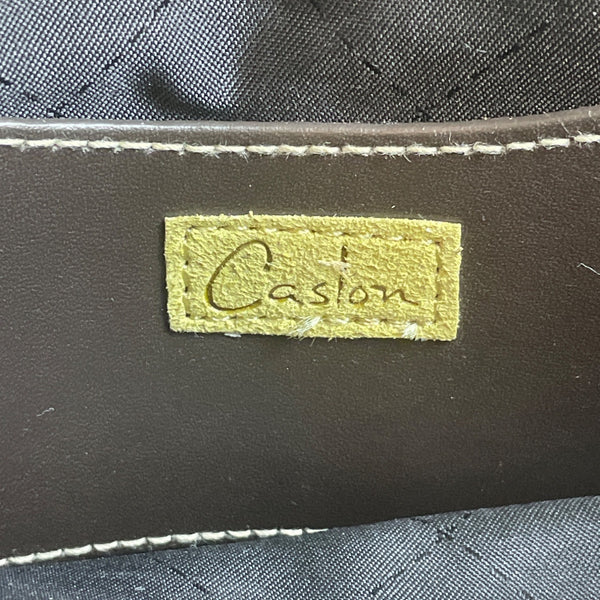 Caslon Women's  Beige and Brown Leather Shoulder Flap Bag Sz M