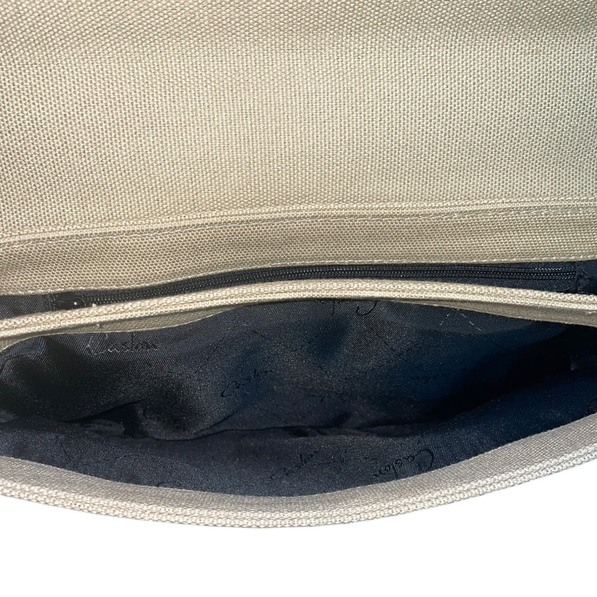 Caslon Women's  Beige and Brown Leather Shoulder Flap Bag Sz M