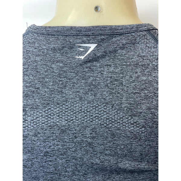 Gym Shark Women's Grey Stretchable Gym Running Long Sleeve Shirt Sz M