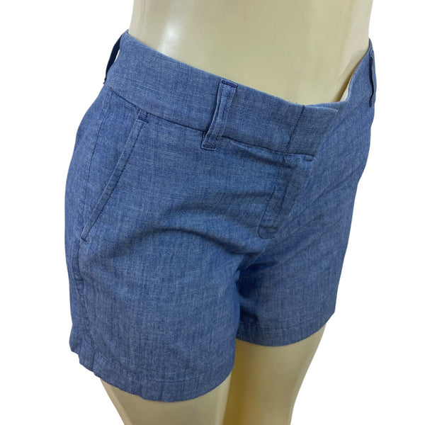 J.Crew Womens Chambray Shorts Blue Tailored Fit Summer Wear Size 4  - New