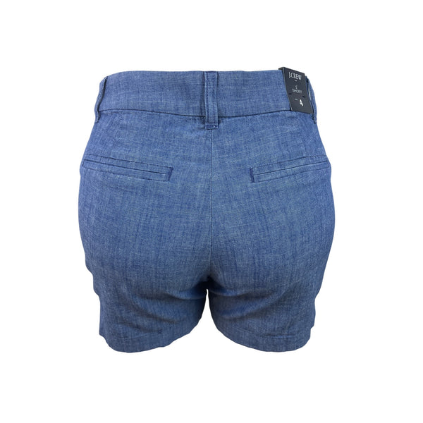 J.Crew Womens Chambray Shorts Blue Tailored Fit Summer Wear Size 4  - New