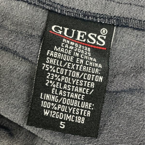 Guess Blue Womens Denim Fit & Flare Lace-Up Front Dress Stretchy Sz 5
