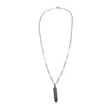 Silver Womens Necklace With Ornate Tube Pendant 18