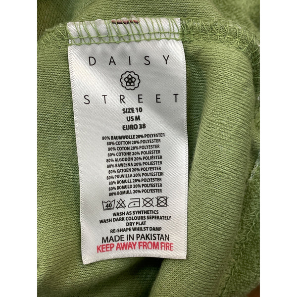 Daisy Street Women's Green Towel Button Down Short Sleeve Shirt Sz M - NWT