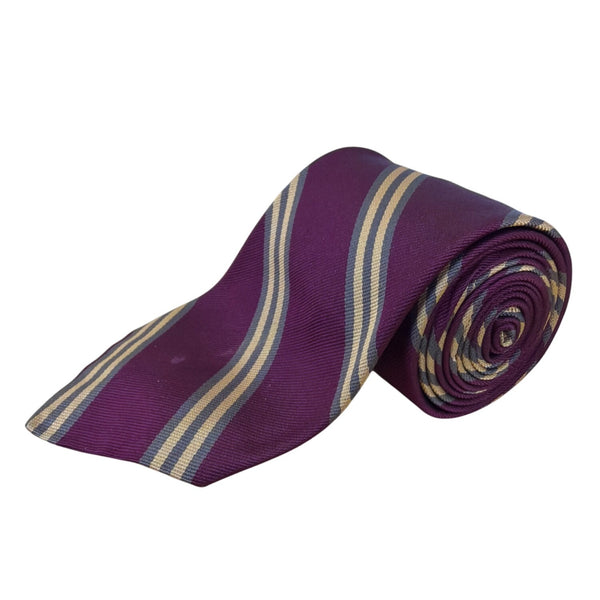 Vintage Brooks Brothers Purple Stripe Silk Tie Made In England Formal Wear