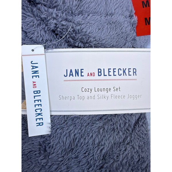 Jane & Bleecker Women's Grey Sherpa Lounge Set Cozy Jogger Sz M - New