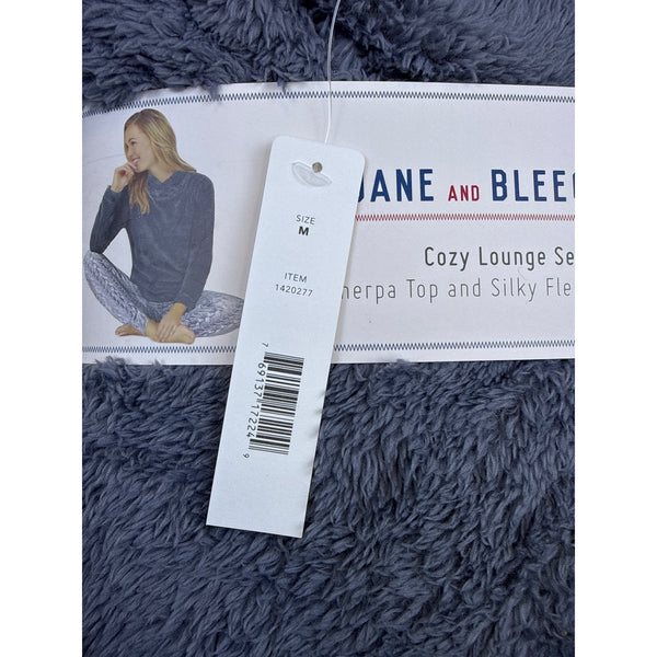 Jane & Bleecker Women's Grey Sherpa Lounge Set Cozy Jogger Sz M - New