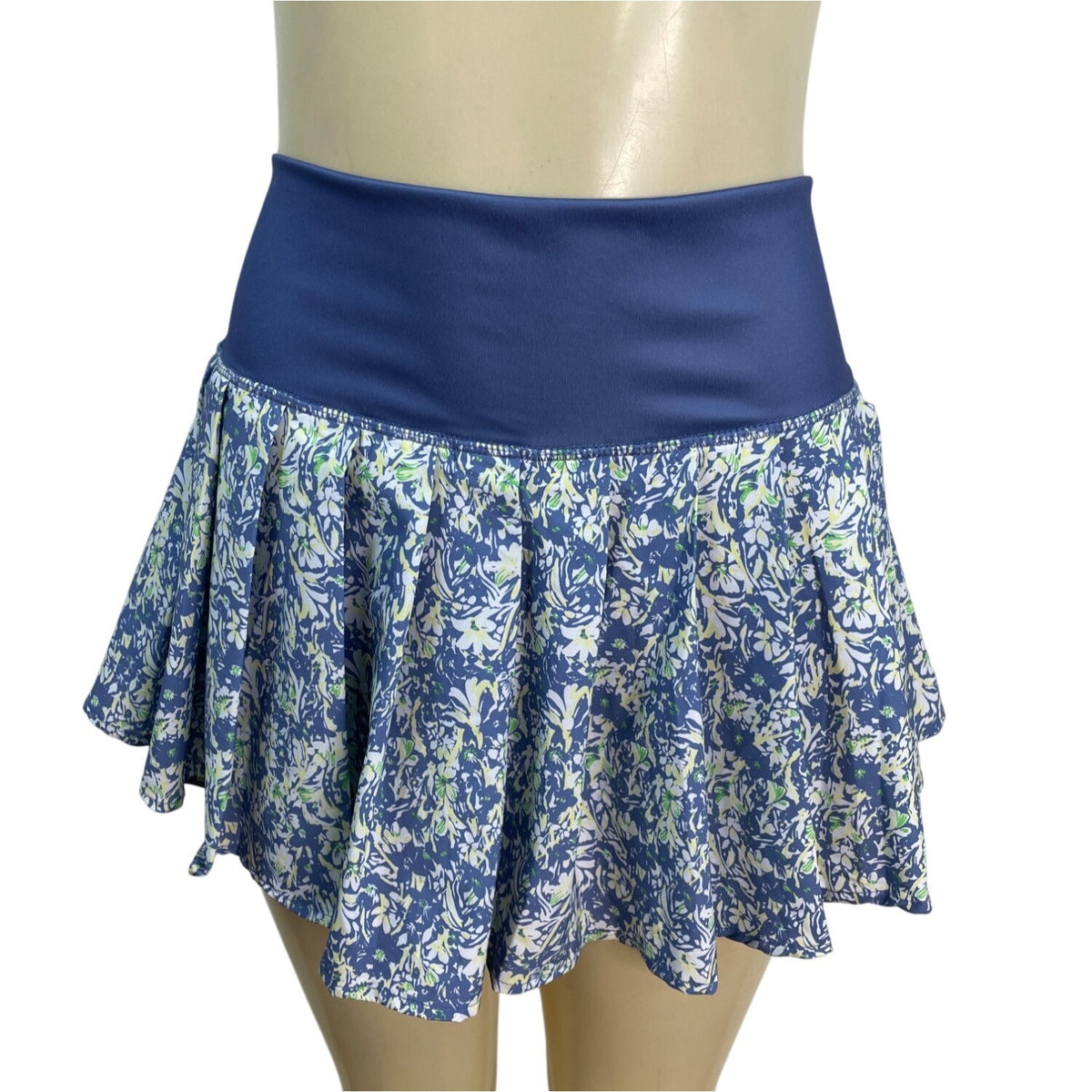 Vogo Womens Floral Activewear Skort With Inner Shorts Blue & White Size S