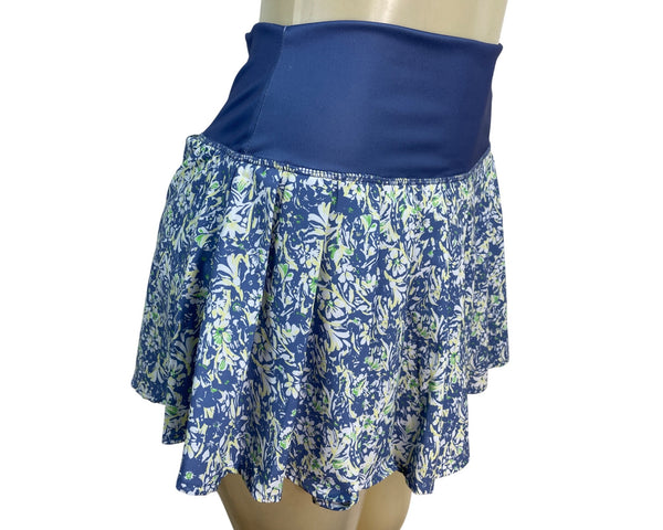 Vogo Womens Floral Activewear Skort With Inner Shorts Blue & White Size S