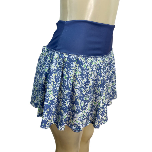 Vogo Womens Floral Activewear Skort With Inner Shorts Blue & White Size S