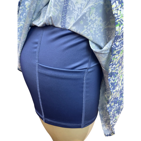 Vogo Womens Floral Activewear Skort With Inner Shorts Blue & White Size S