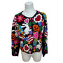 Michael Simon Womens Holiday Cardigan Sweater Multicolor Festive Knit Size M
