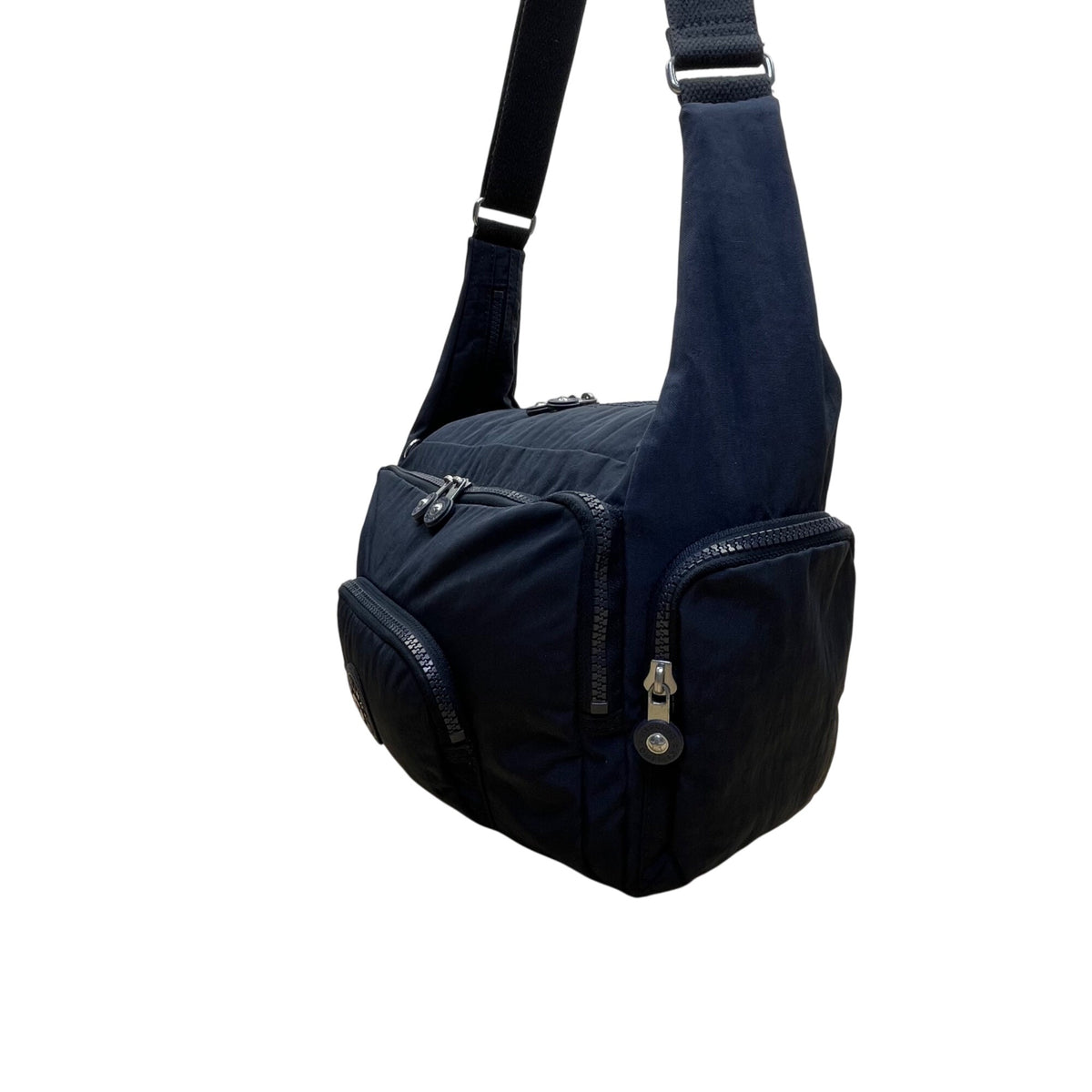 Kipling Navy Nylon With Adjustable Strap & Zipper Pockets Crossbody Bag Size L