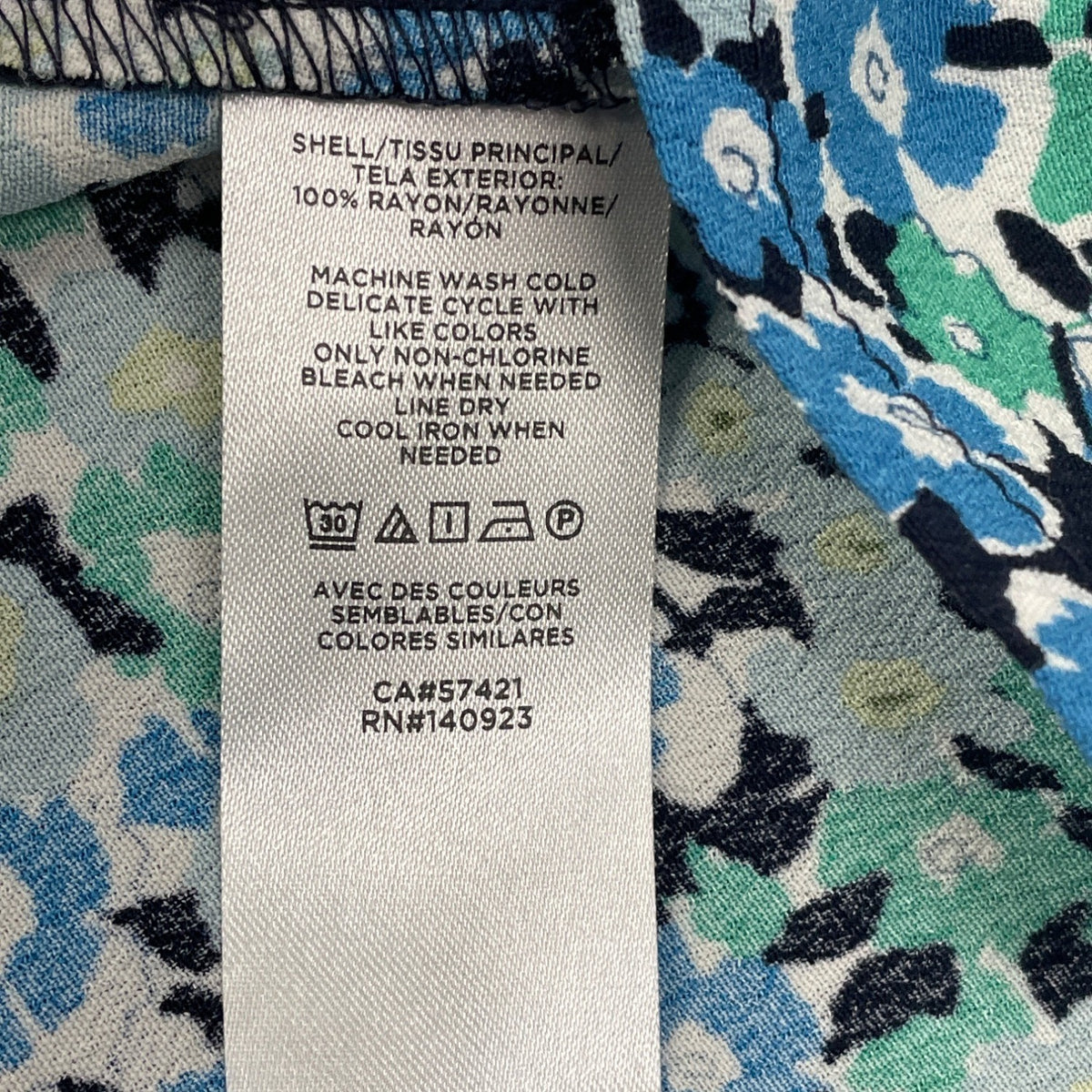 Loft Womens Blue Floral Rayon Smocked Midi Dress Size Large Short Sleeve - New