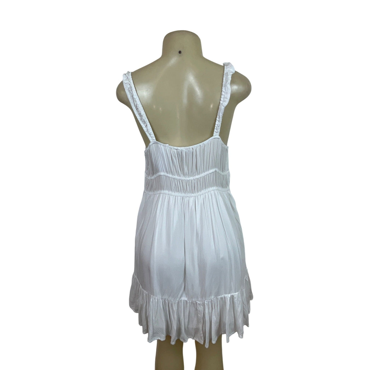 American Eagle White Sleeveless Mini Dress With Tie Front Womens Size L - New