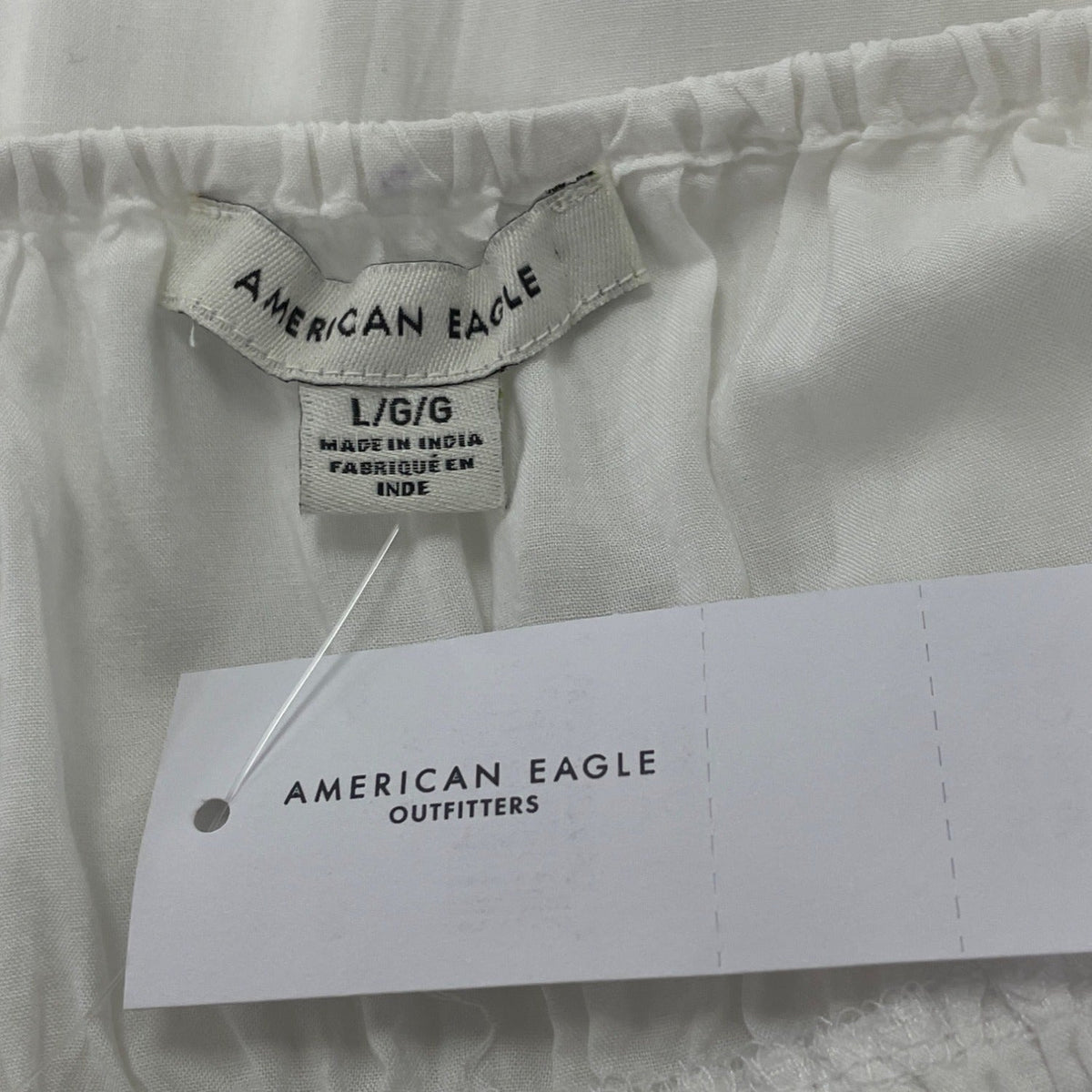 American Eagle White Sleeveless Mini Dress With Tie Front Womens Size L - New