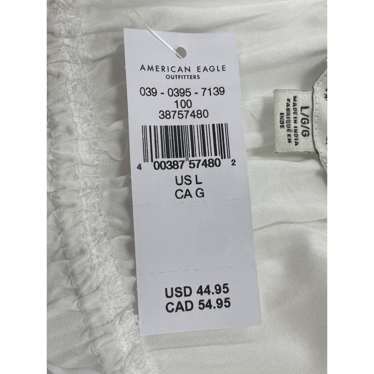 American Eagle White Sleeveless Mini Dress With Tie Front Womens Size L - New