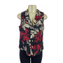 Jones New York Collection Women's Black Floral Button-Down Blouse Sz 10P