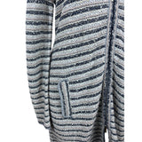 Long Sleeve Striped Sweater Dress with Side Pockets & Zip Closure Sz 12
