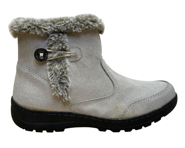 Khombu Women’s Gray Faux Fur-Lined Winter Iris Ankle Boots Size 9M