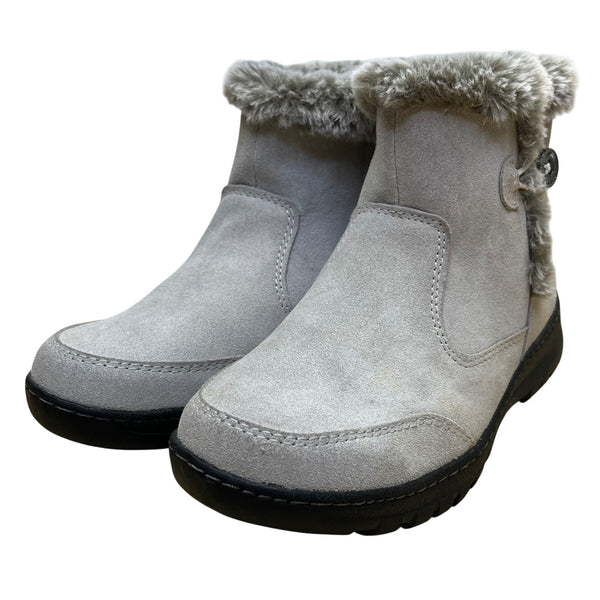 Khombu Women’s Gray Faux Fur-Lined Winter Iris Ankle Boots Size 9M