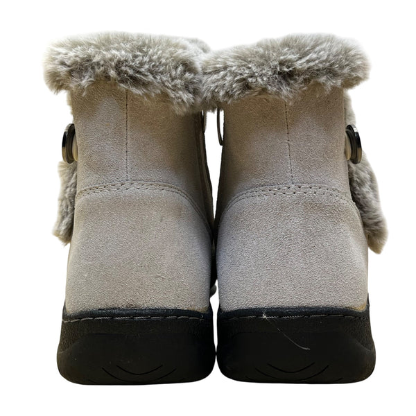 Khombu Women’s Gray Faux Fur-Lined Winter Iris Ankle Boots Size 9M