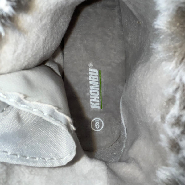 Khombu Women’s Gray Faux Fur-Lined Winter Iris Ankle Boots Size 9M