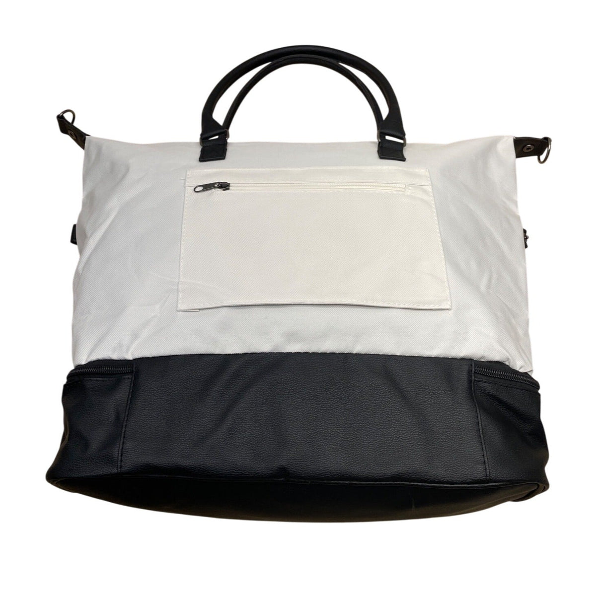 DSW Women’s White & Black Handles & Adjustable Strap Expandable Tote Bag Size XL