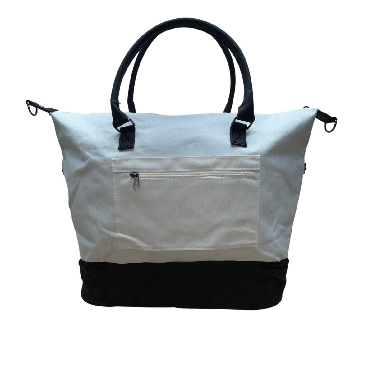 DSW Women’s White & Black Handles & Adjustable Strap Expandable Tote Bag Size XL