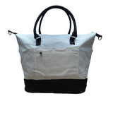 DSW Women’s White & Black Handles & Adjustable Strap Expandable Tote Bag Size XL