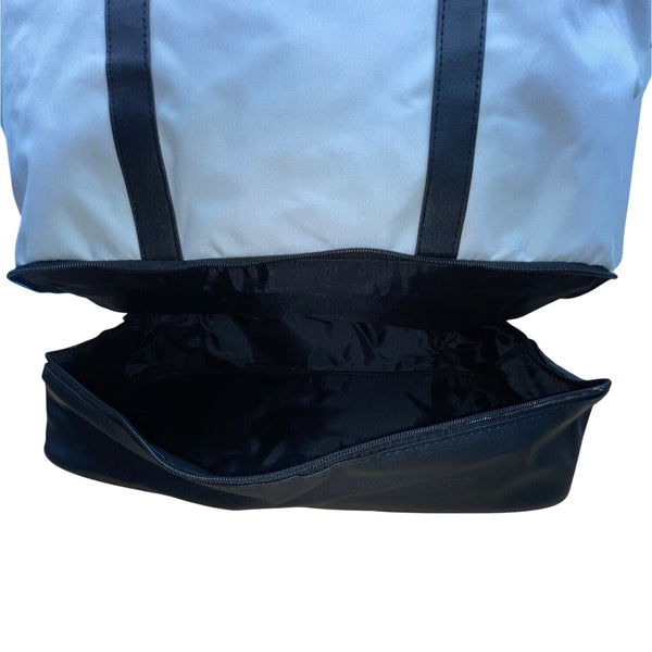 DSW Women’s White & Black Handles & Adjustable Strap Expandable Tote Bag Size XL