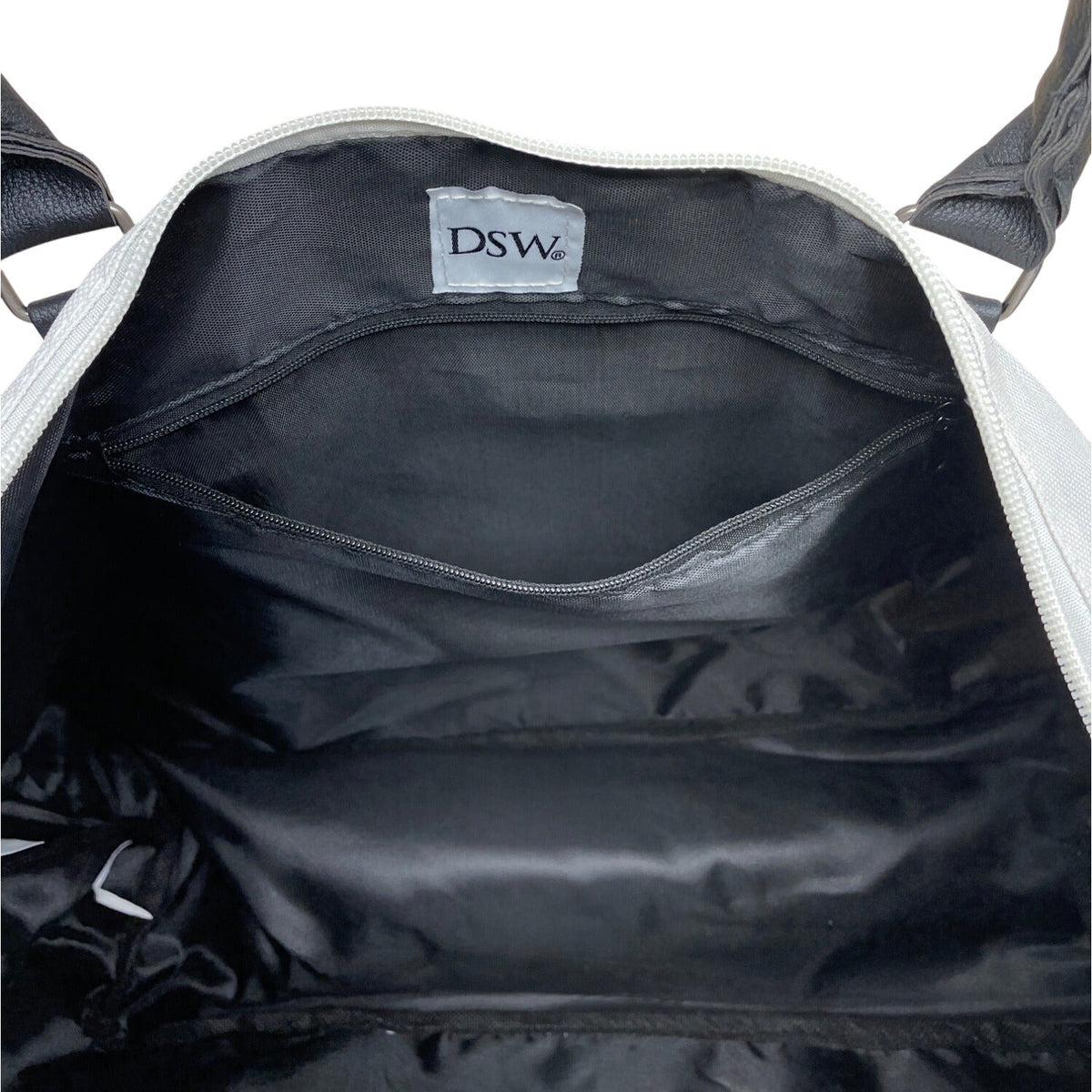 DSW Women’s White & Black Handles & Adjustable Strap Expandable Tote Bag Size XL