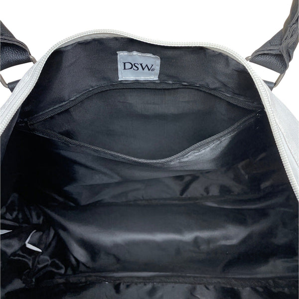 DSW Women’s White & Black Handles & Adjustable Strap Expandable Tote Bag Size XL