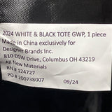 DSW Women’s White & Black Handles & Adjustable Strap Expandable Tote Bag Size XL