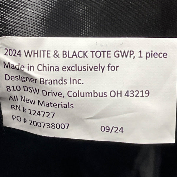 DSW Women’s White & Black Handles & Adjustable Strap Expandable Tote Bag Size XL
