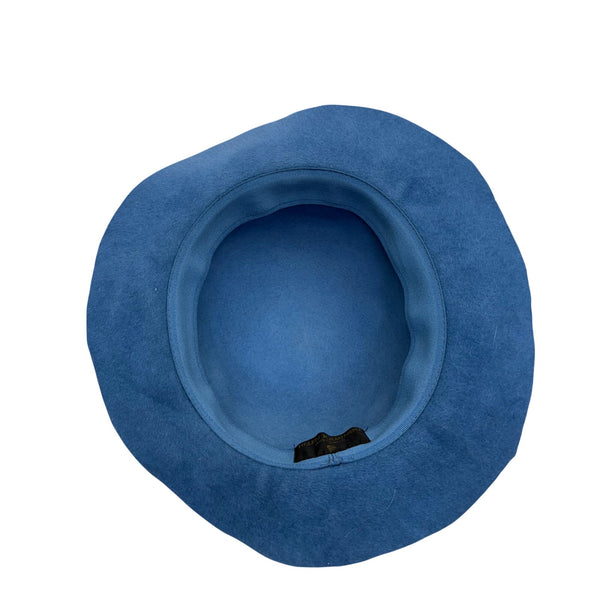 Helen kaminski Blue Unisex Wool Felt Wide-Brim Hat Classic Minimalist Design Vintage