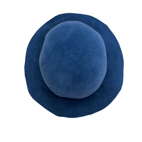 Helen kaminski Blue Unisex Wool Felt Wide-Brim Hat Classic Minimalist Design Vintage
