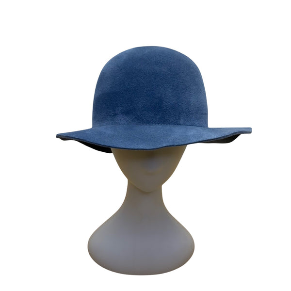 Helen kaminski Blue Unisex Wool Felt Wide-Brim Hat Classic Minimalist Design Vintage