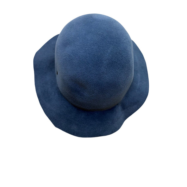 Helen kaminski Blue Unisex Wool Felt Wide-Brim Hat Classic Minimalist Design Vintage