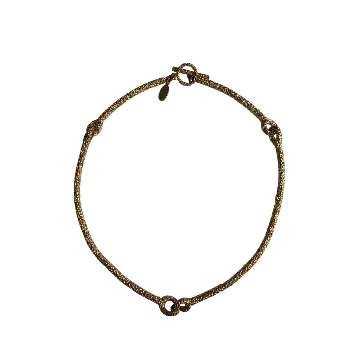 Ann Taylor Womens Gold-Tone Metal Rope Chain Necklace Elegant Toggle Clasp