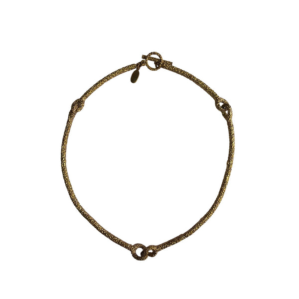 Ann Taylor Womens Gold-Tone Metal Rope Chain Necklace Elegant Toggle Clasp