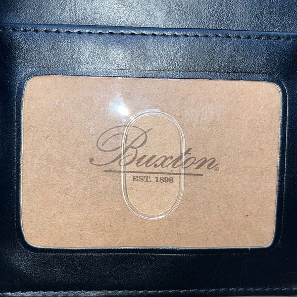 Buxton Women’s Black Leather ID Window Double Kiss-Lock Classic Design Wallet