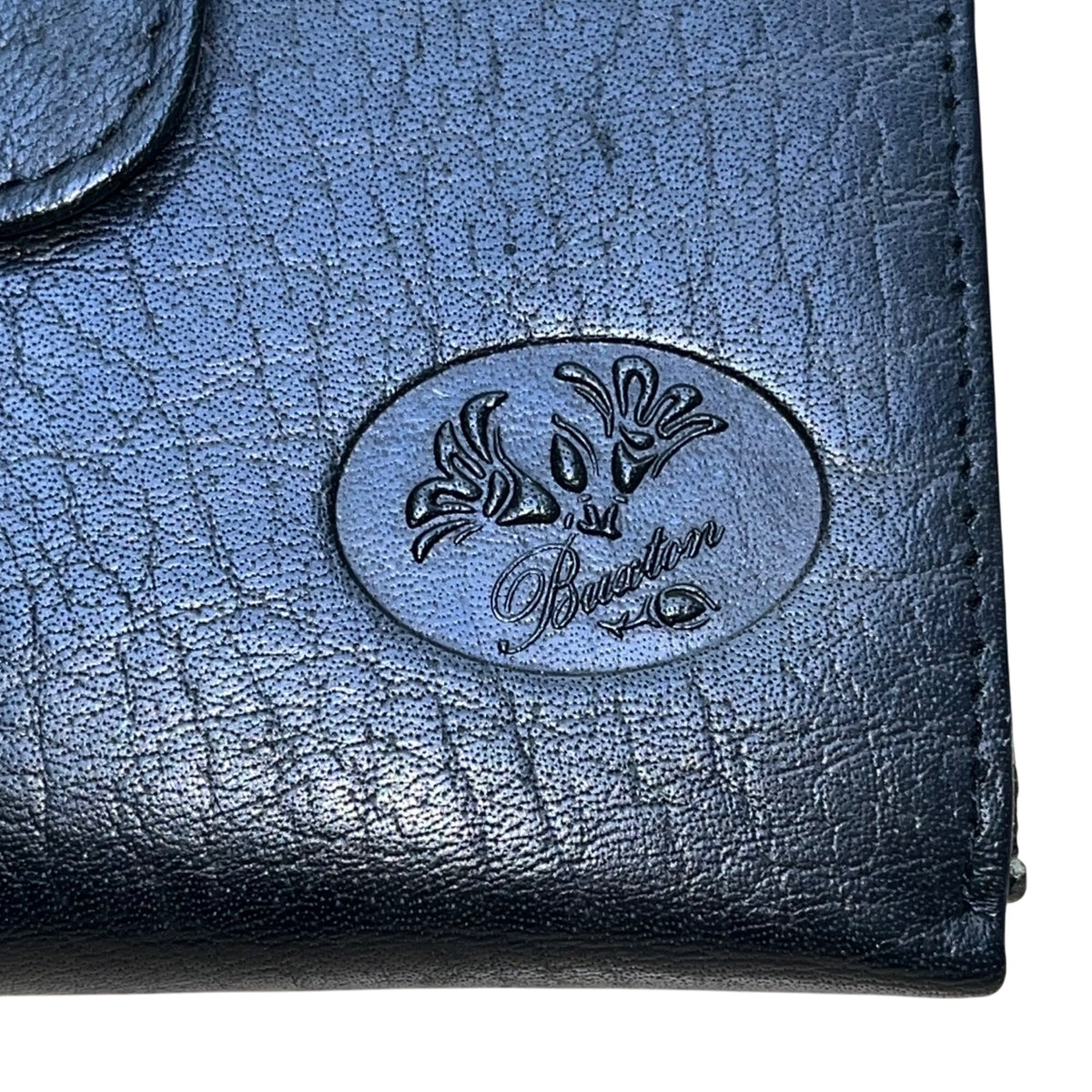 Buxton Women’s Black Leather ID Window Double Kiss-Lock Classic Design Wallet