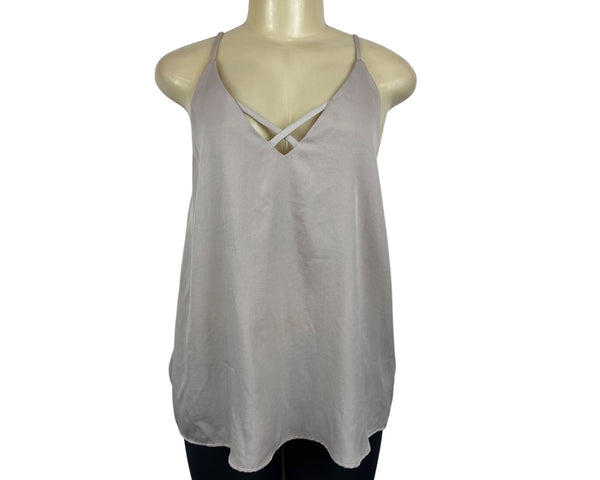 Victoria + Sophia Women's Grey Strappy Blouse Sz M