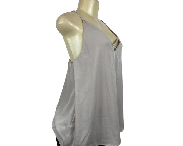 Victoria + Sophia Women's Grey Strappy Blouse Sz M