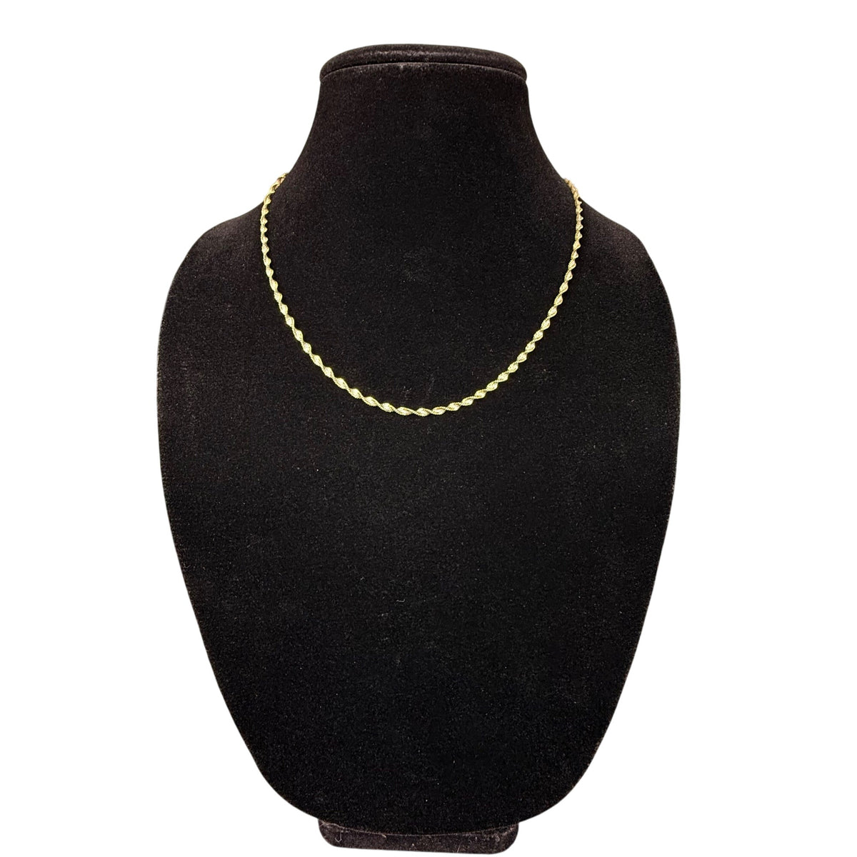 Gold Tone 925 Italy Rope Chain Necklace For Men Or Women Lobster Clasp