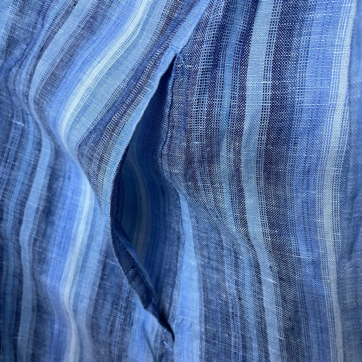 Lands’ End Blue/White Women’s V-Neck Tunic Top Striped 3⁄4 Sleeves Large - New