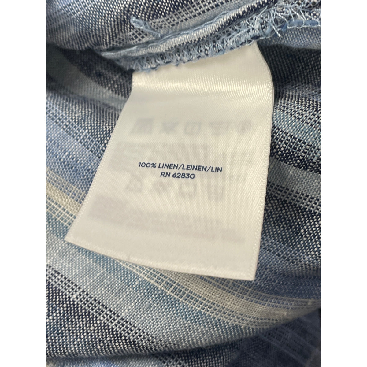 Lands’ End Blue/White Women’s V-Neck Tunic Top Striped 3⁄4 Sleeves Large - New